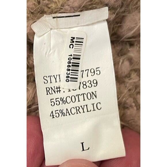 Altar’d State Beige Cream Soft Fuzzy Long Cardigan with Pockets Size Large - Picture 6 of 7